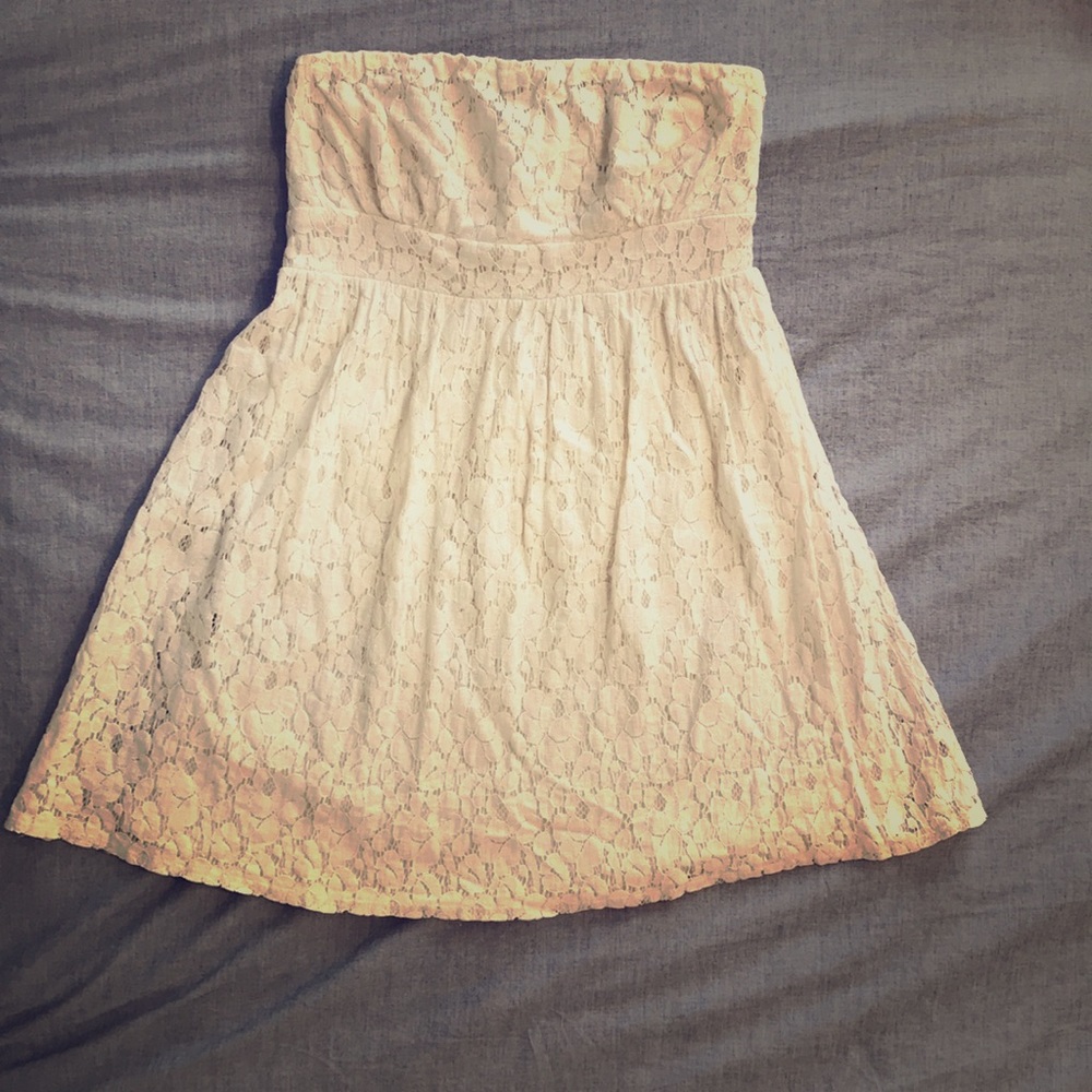 Strapless off white Poetry dress